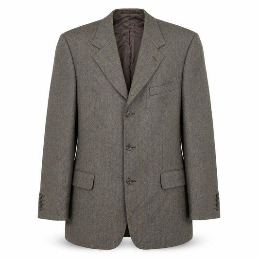 Front view of Savoy Tailors Guild Men's Brown Tweed Blazer 42L