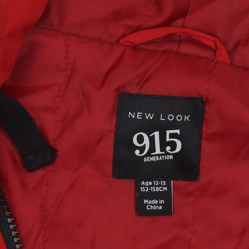 New Look Girls Red Basic Hooded Jacket 12-13 Years