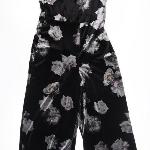 Nobody's Child Women's Black Floral Jumpsuit Size 8