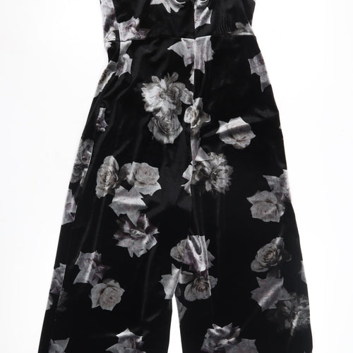 Nobody's Child Women's Black Floral Jumpsuit Size 8