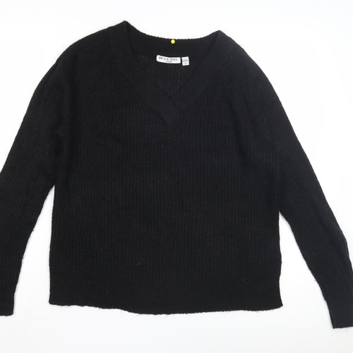 Brave Soul Women's Black V-Neck Pullover Jumper S