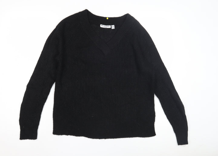Brave Soul Women's Black V-Neck Pullover Jumper S