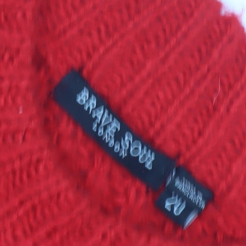 Brave Soul Women's Red Pullover Jumper, 2XL, Cable-Knit