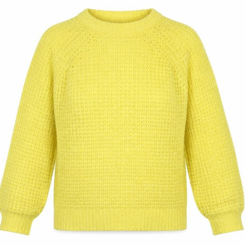 Mango Women's Yellow XS Chunky Knit Pullover Jumper