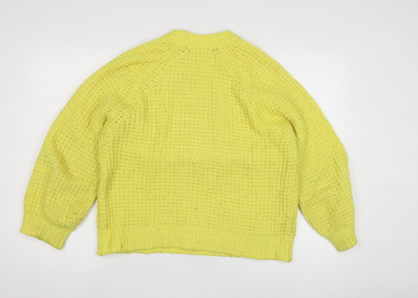 Mango Women's Yellow XS Chunky Knit Pullover Jumper