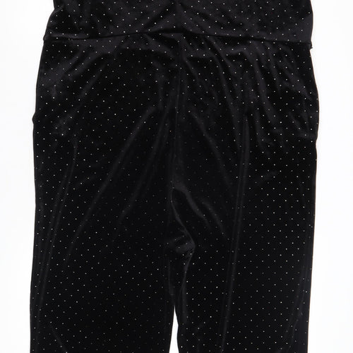 Monki Women's Black Polka Dot Velvet Jumpsuit M