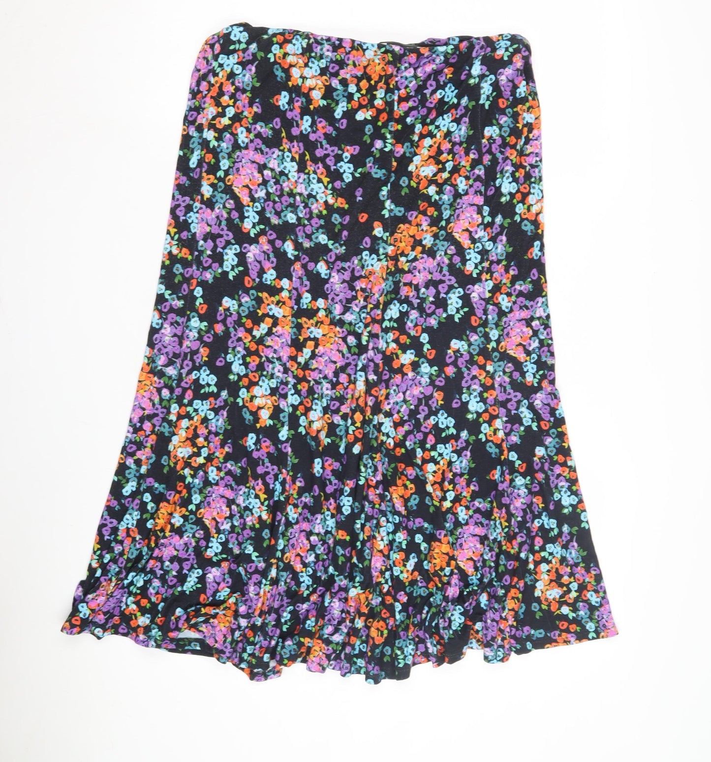 Women's Multicoloured Floral Flare Skirt Size 14