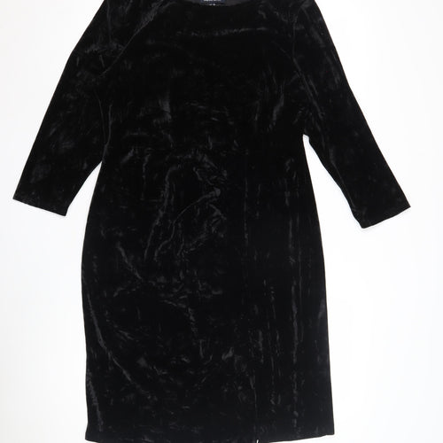 Saloos Women's Black Velour Dress, Size 16