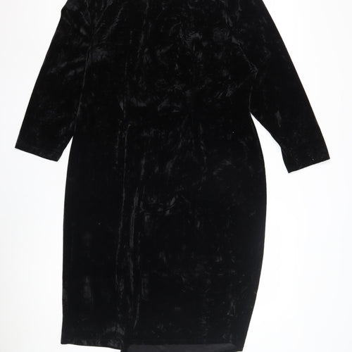 Saloos Women's Black Velour Dress, Size 16