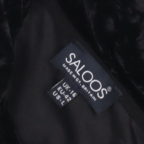 Saloos Women's Black Velour Dress, Size 16