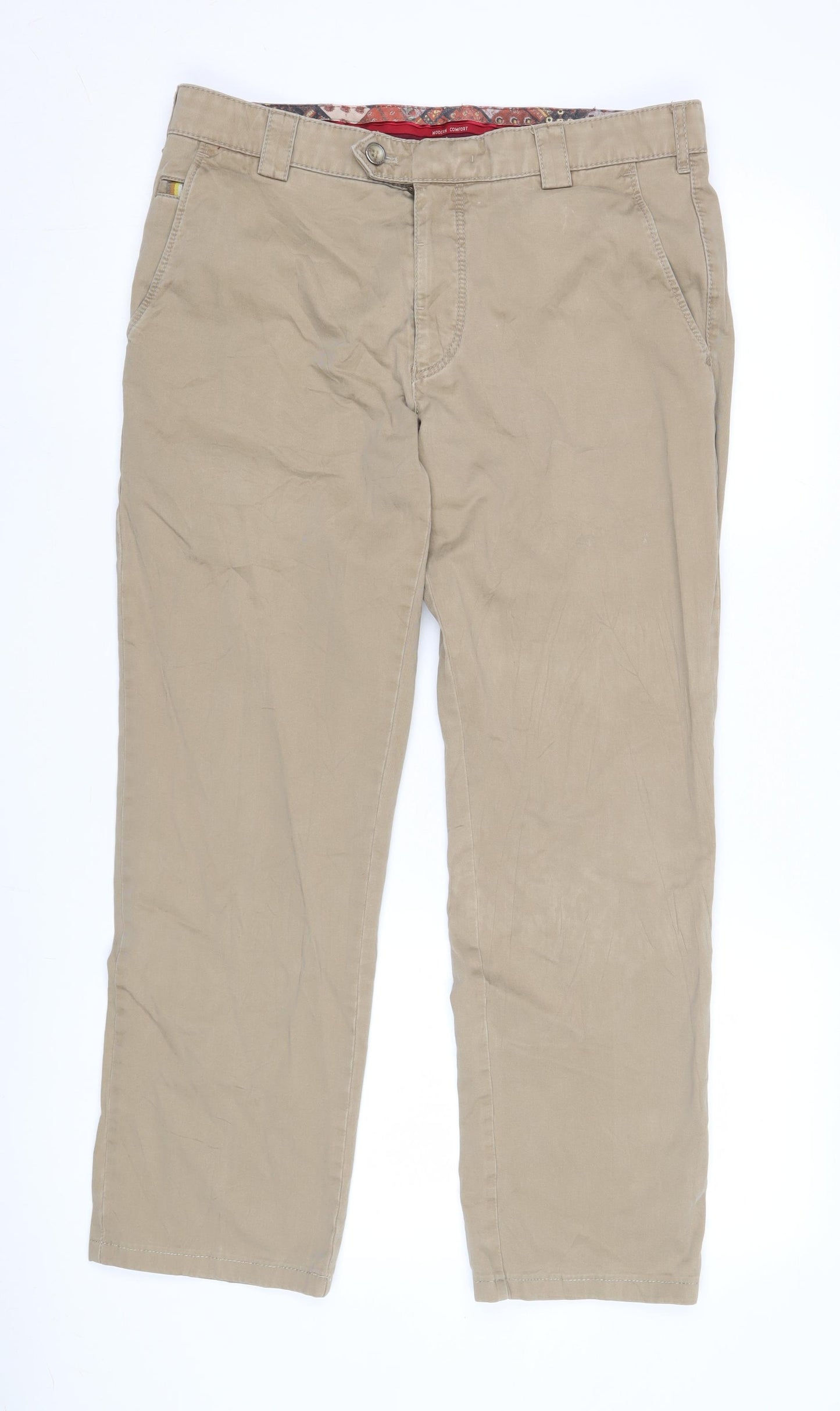 Brigdens Men’s Beige Chino Trousers 34W Regular Fit
