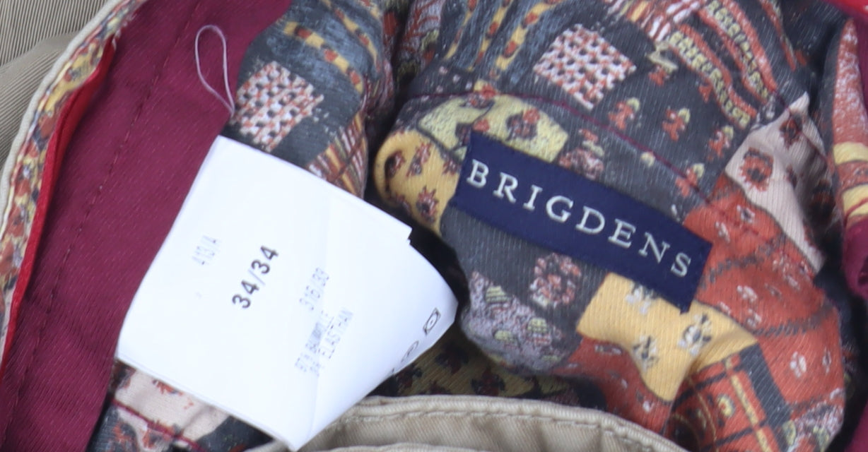 Brigdens Men’s Beige Chino Trousers 34W Regular Fit