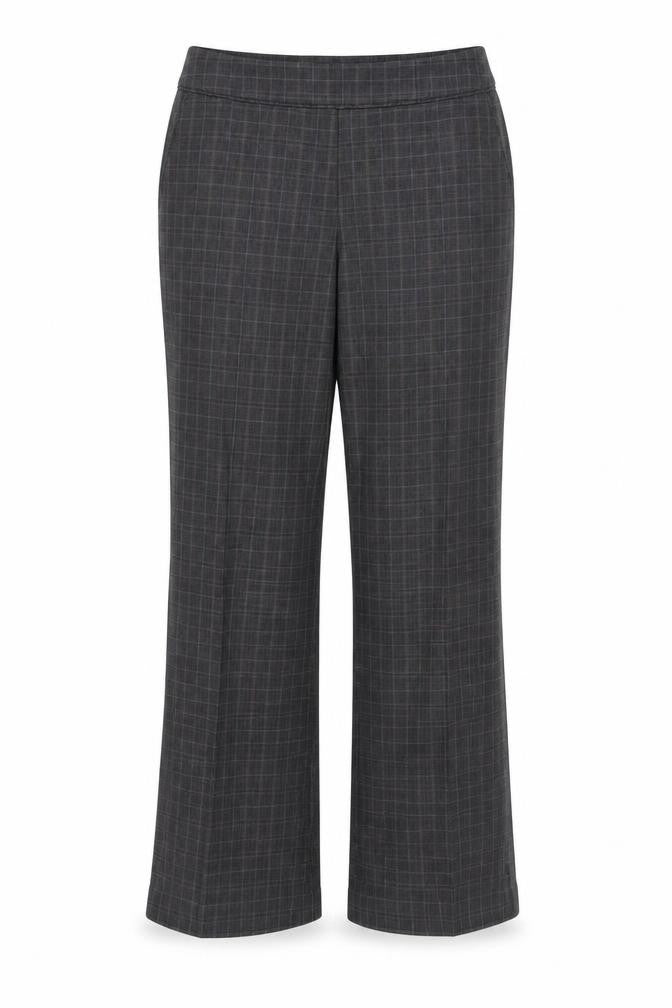 Front view of Evie Collection Women's Grey Plaid Trousers, size 16