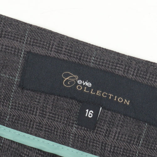 Evie Collection Women's Grey Plaid Trousers Size 16