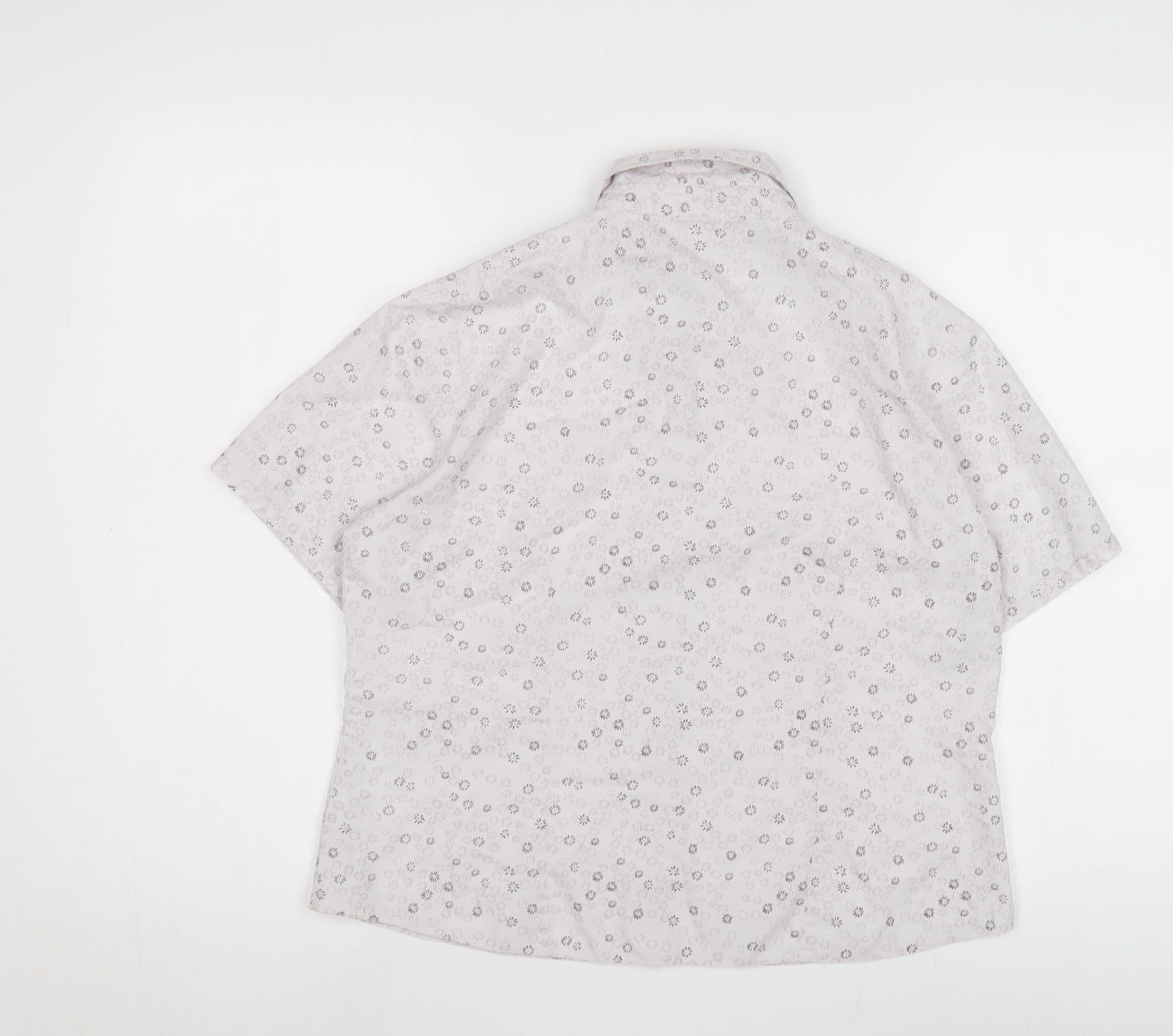 EWM Pure Classics Women's White Floral Button-Up Shirt, Size 12