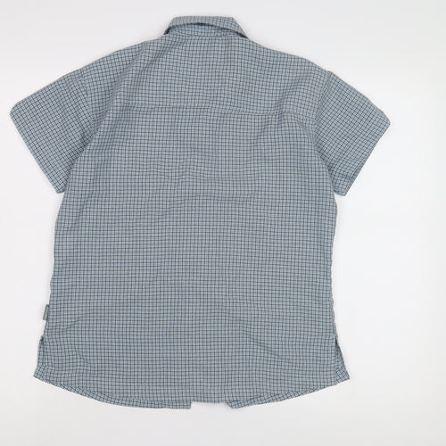 Gelert Women's Blue Check Button-Up Shirt, Size 12