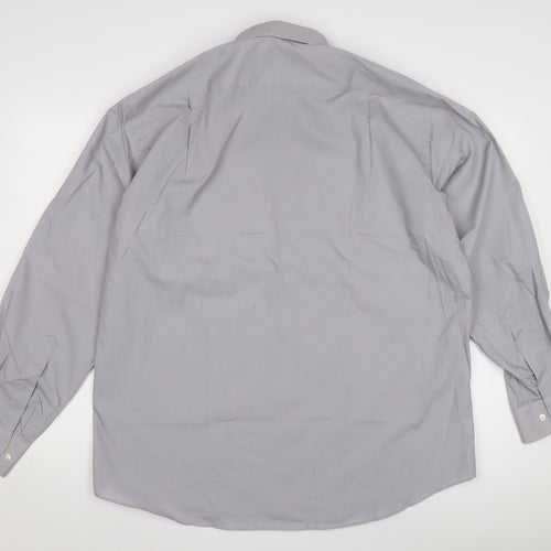 Marks and Spencer Men's Grey XL Cotton Dress Shirt
