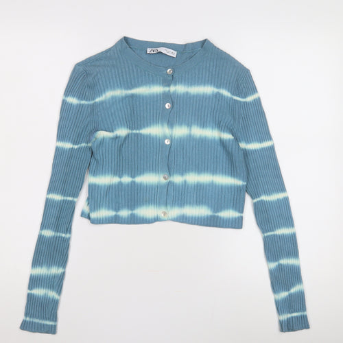 Zara Women's Blue Cardigan UK 6 Button Knit