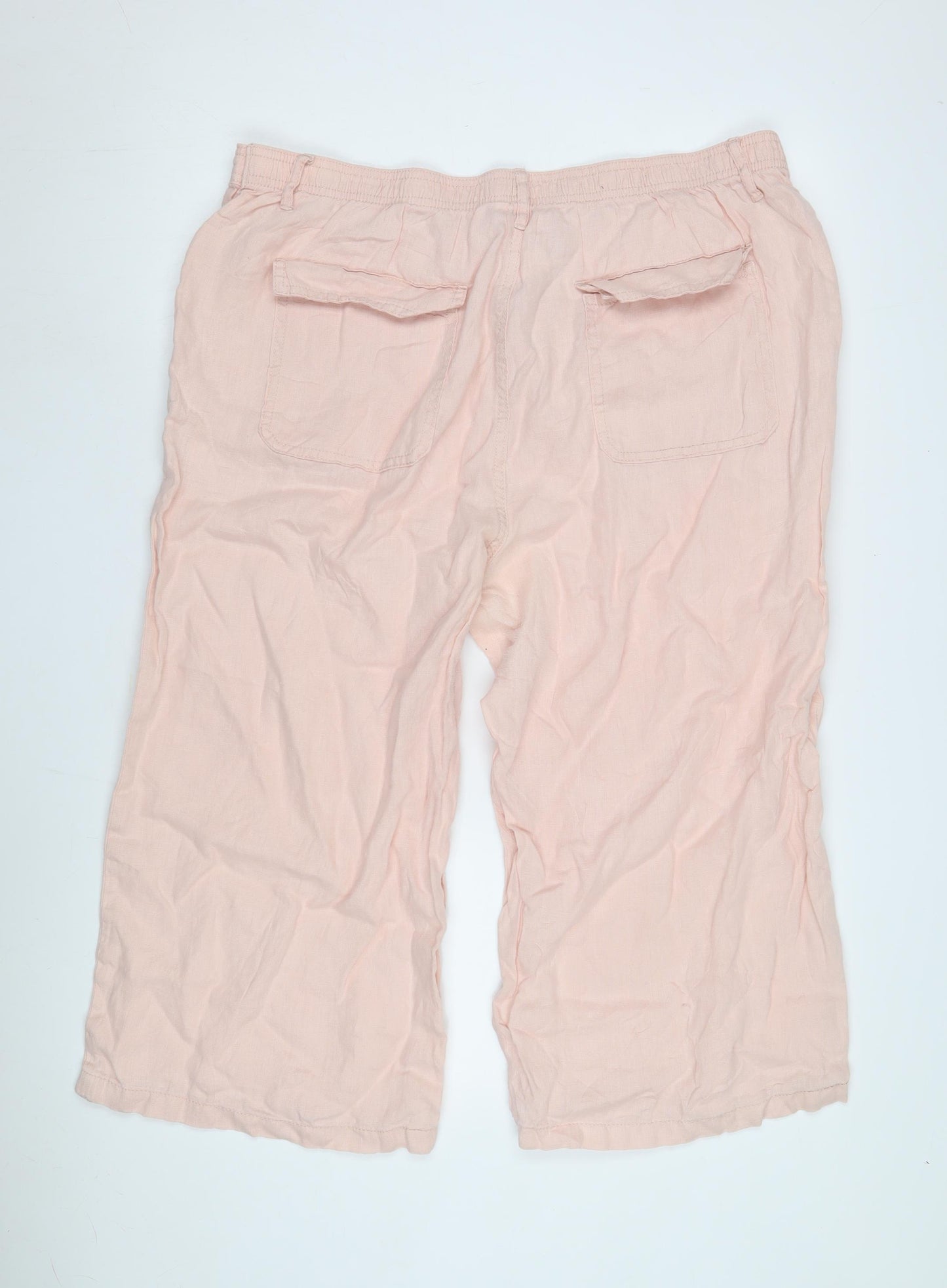 Marks and Spencer Women's Pink Wide-Leg Trousers Size 10