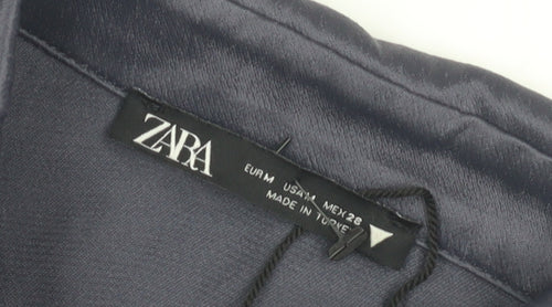Zara Women's Blue Collared Shirt Dress M