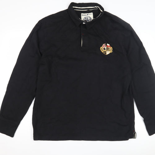 Raging Bull Men's Black Long Sleeve Polo Shirt