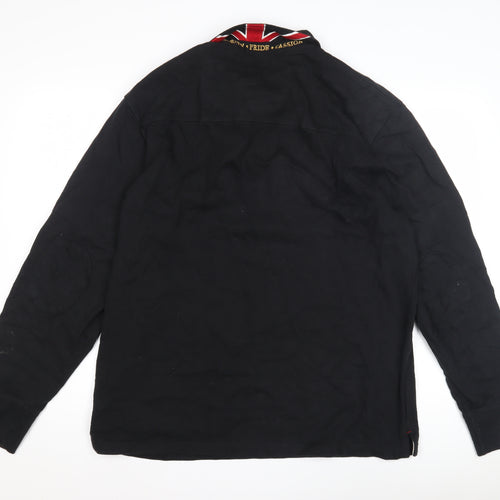 Raging Bull Men's Black Long Sleeve Polo Shirt