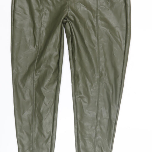 Marks and Spencer Green Women's Faux Leather Leggings Size 12