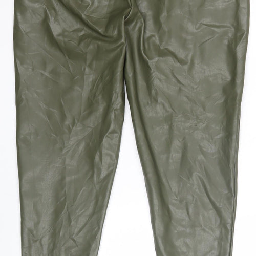 Marks and Spencer Green Women's Faux Leather Leggings Size 12