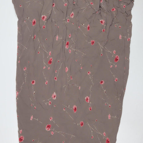 Marks and Spencer Women's Brown Floral Long Skirt, Size 22
