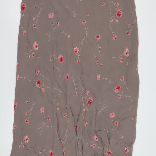 Marks and Spencer Women's Brown Floral Long Skirt, Size 22