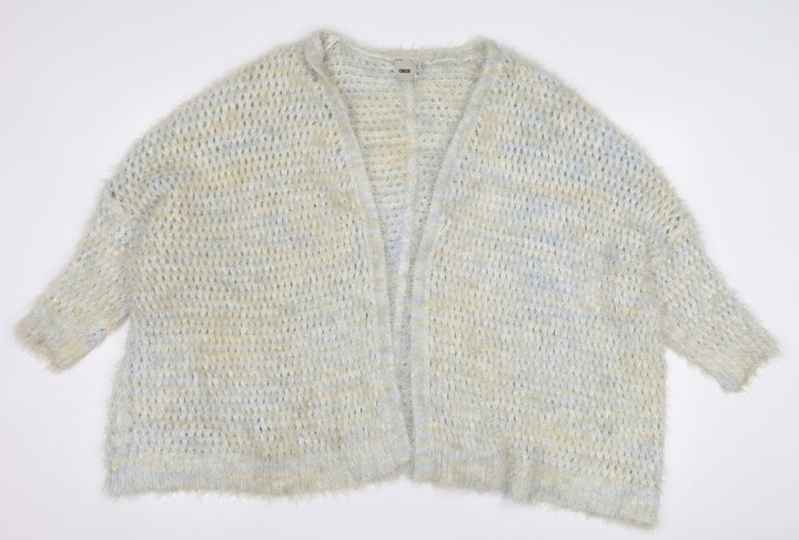 ASOS Women's Beige Open-Knit Open Front Cardigan Size 12