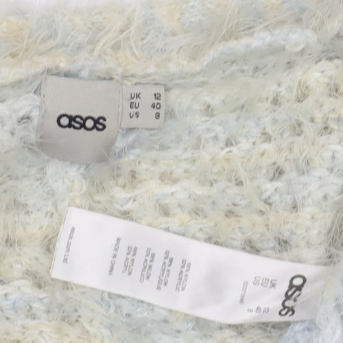 ASOS Women's Beige Open-Knit Open Front Cardigan Size 12
