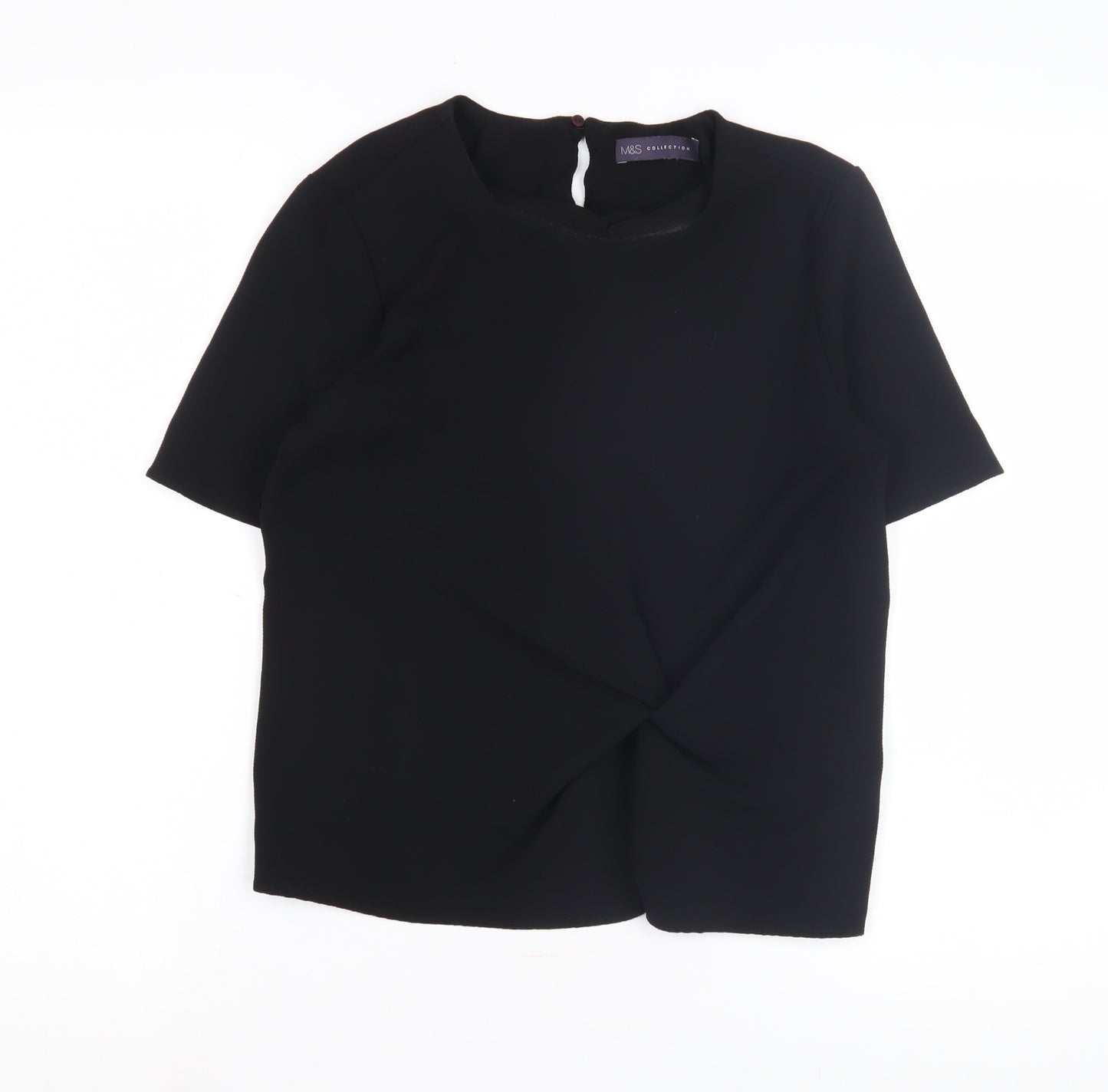 Marks and Spencer Women's Black T-Shirt, Size 8