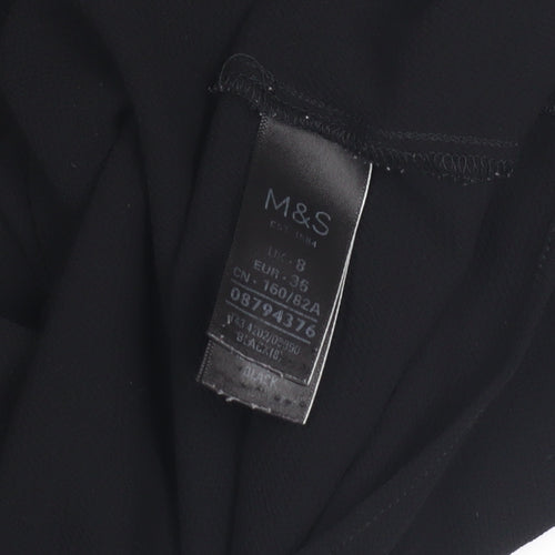 Marks and Spencer Women's Black T-Shirt, Size 8