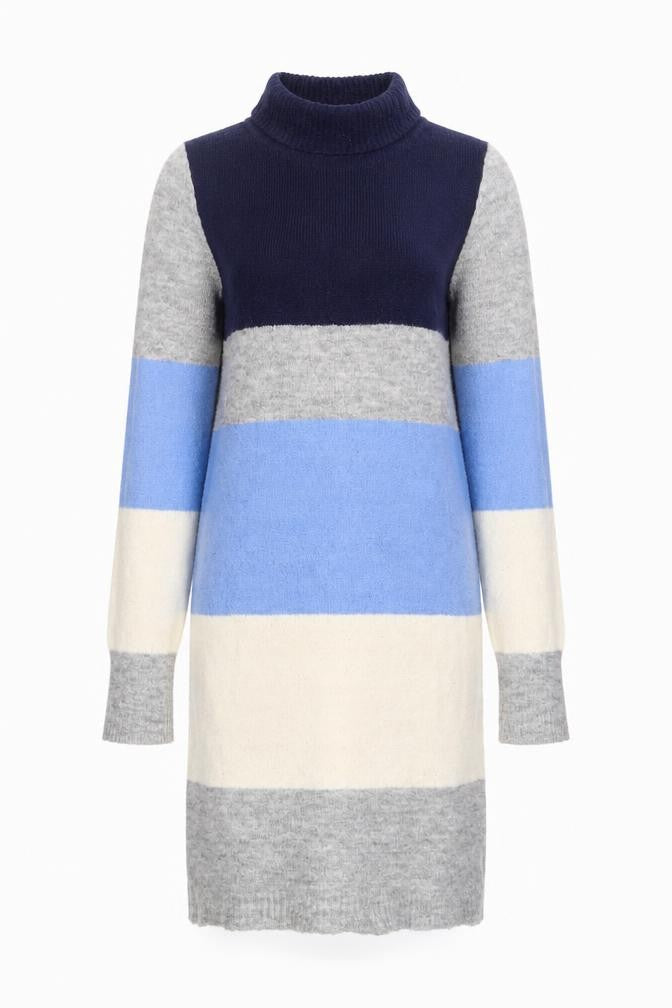 Brave Soul Women's Multicoloured High Neck Knit Dress