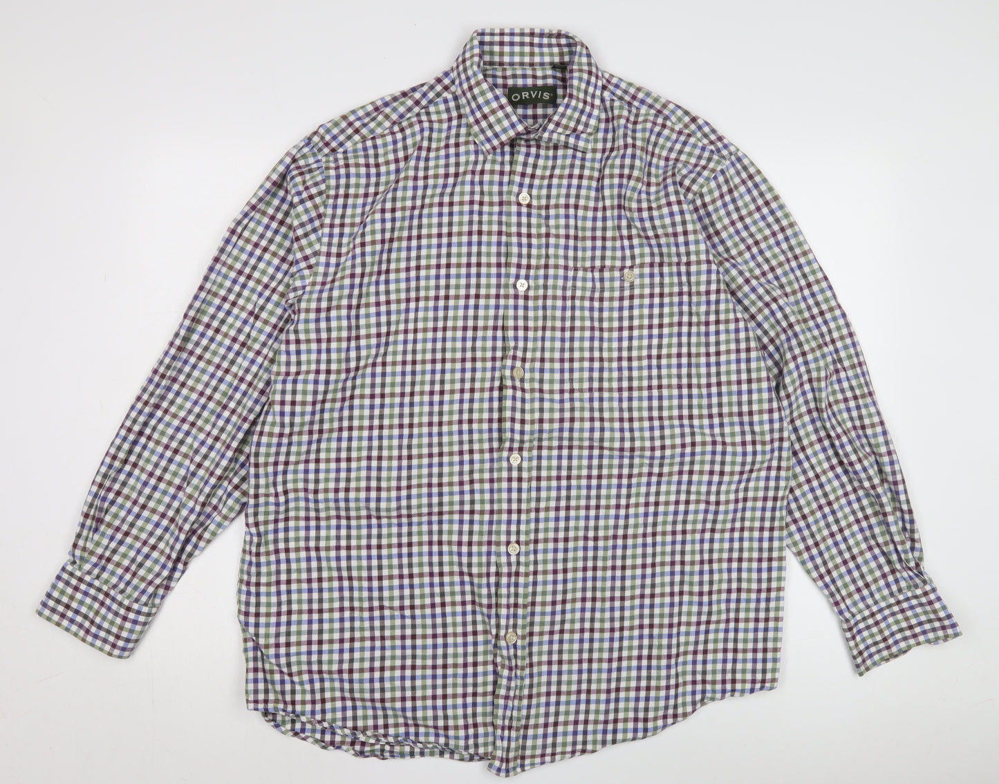 Orvis Men's Multicoloured Long Sleeve Check Shirt Size L