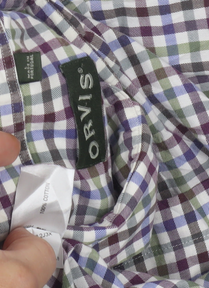 Orvis Men's Multicoloured Long Sleeve Check Shirt Size L