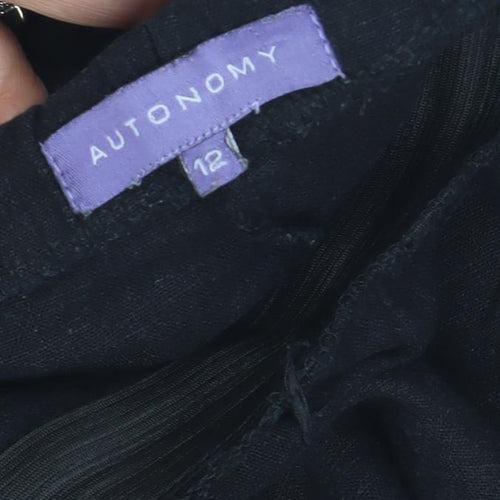 Autonomy Women's Black Linen Trousers Size 12
