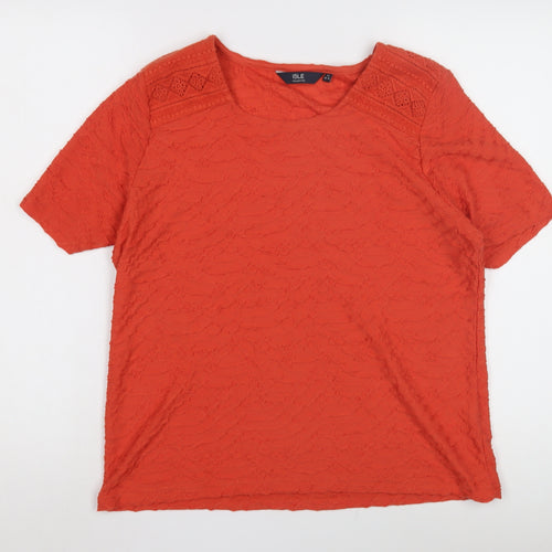 Isle Women's Orange Lace T-Shirt, Size M
