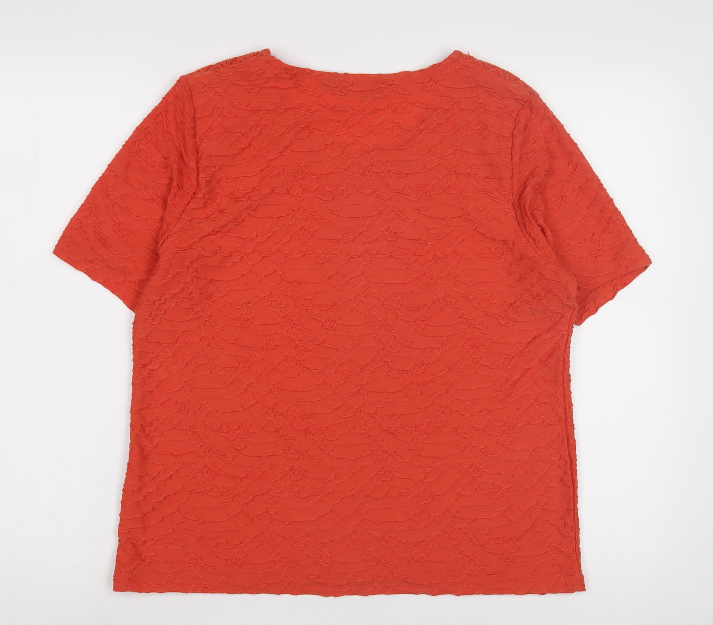Isle Women's Orange Lace T-Shirt, Size M
