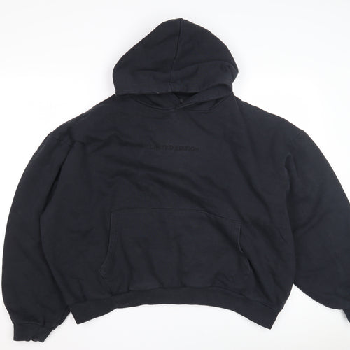 Men's XL Black Pullover Hoodie with Logo