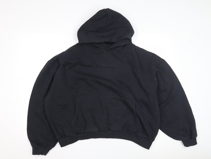 Men's XL Black Pullover Hoodie with Logo