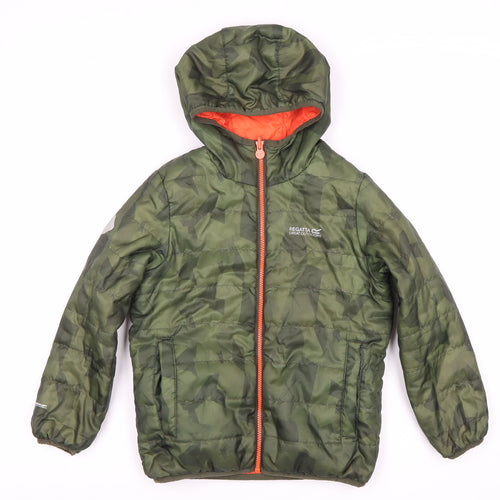 Regatta Boys Green Camouflage Puffer Jacket 7-8 Years