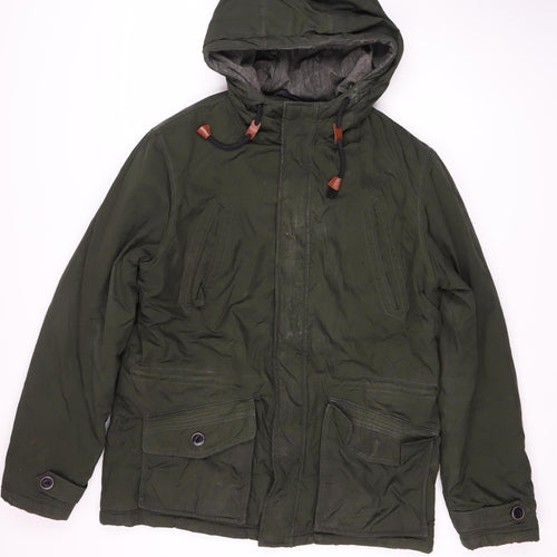 Jack & Jones Men's Green Parka Jacket Size L