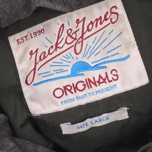Jack & Jones Men's Green Parka Jacket Size L