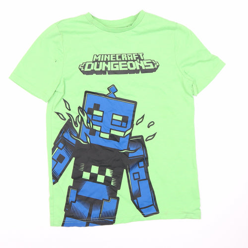 Minecraft Boys Green Graphic T-Shirt, 9-10 Years, Casual Wear