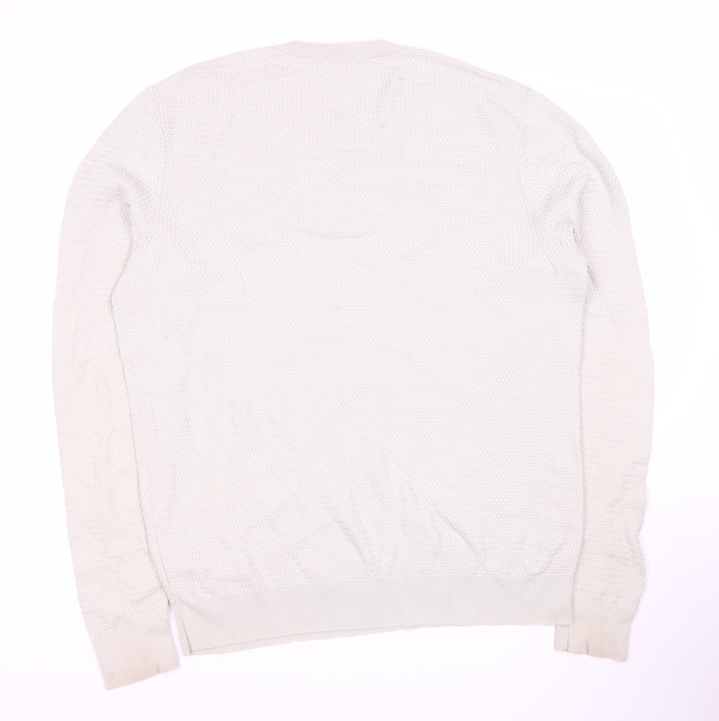 COS Men's White Knit Pullover Jumper - Regular Fit