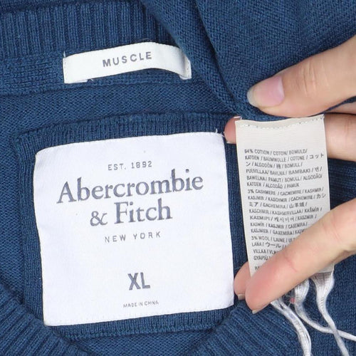 Abercrombie & Fitch Men's Blue XL V-Neck Pullover