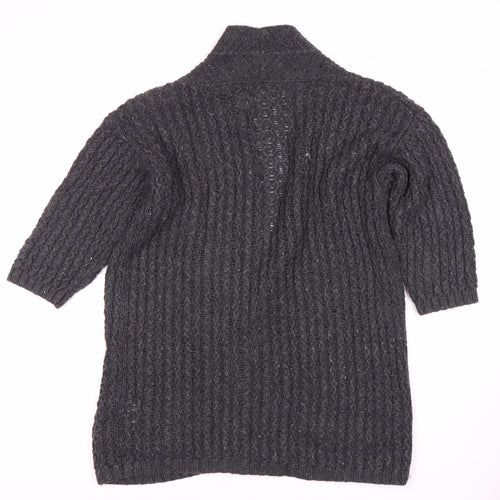 Fat Face Women’s Grey Cable-Knit Open Front Cardigan