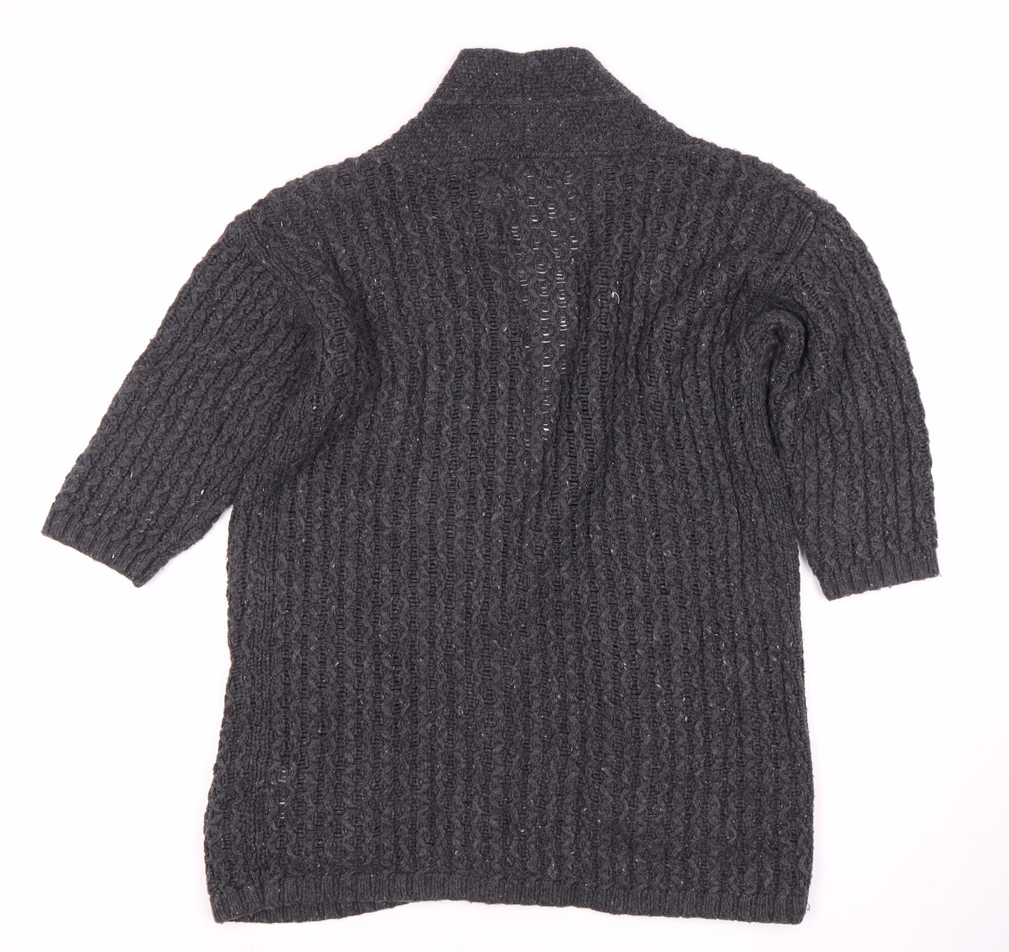 Fat Face Women’s Grey Cable-Knit Open Front Cardigan